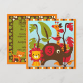 Aangepaste uitnodigingen voor Wild Animal Safari (Voorkant / Achterkant)