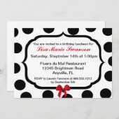 Aangepaste uitnodigingen voor zwarte en witte poka (Voorkant / Achterkant)