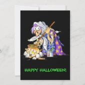 Aangepaste uitnodigingen voor zwarte halloween-fee (Achterkant)