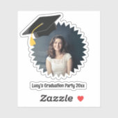 Aangepaste uitsnede van foto- en tekstgraduatie sticker (Vel)