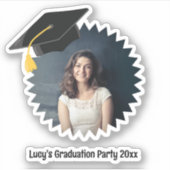 Aangepaste uitsnede van foto- en tekstgraduatie sticker (Voorkant)