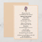 Aangepaste uitvaart Bloemen Cross Ceremonie uitnod Kaart (Voorkant / Achterkant)