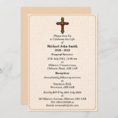 Aangepaste uitvaart Regenboog Kruis Uitnodiging (Voorkant / Achterkant)