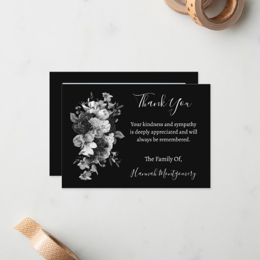 Aangepaste uitvaart sympathie foto dank u kaarten notitiekaartje (Voorkant / Achterkant in situ)