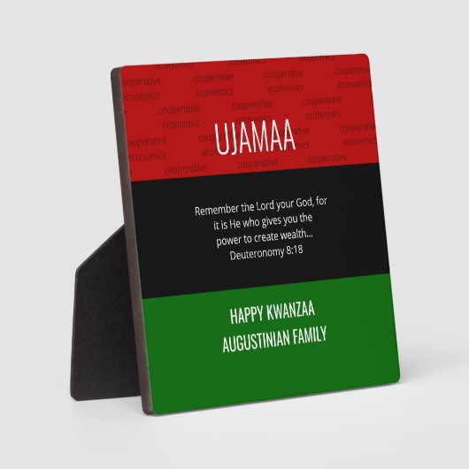 Aangepaste UJAMAA Happy Kwanzaa plaque Fotoplaat (Voorkant)