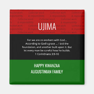 Aangepaste UJIMA Happy Kwanzaa Magneet