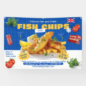 Aangepaste UK-editie Lekkere vis en friet adverten Spandoek (Horizontaal)