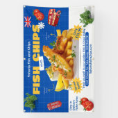Aangepaste UK-editie Lekkere vis en friet adverten Spandoek (Verticaal)