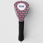 Aangepaste UK UNION JACK Monogram DRIVER Golf Head Golfheadcover (Voorkant)