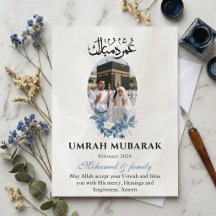 Aangepaste Umrah Mubarak-foto kaart Persoonlijke I