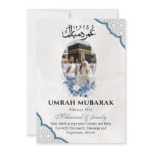 Aangepaste Umrah Mubarak Uitnodigingsfotokaart Isl
