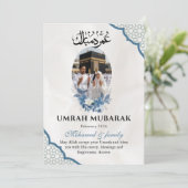 Aangepaste Umrah Mubarak Uitnodigingsfotokaart Isl Kaart (Staand voorkant)