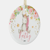 Aangepaste Unicorn Baby Girl First Ornament (Rechts)