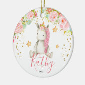 Aangepaste Unicorn Baby Girl First Ornament (Links)