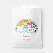 Aangepaste Unicorn Birthday Favor Bag Bedankzakje (Voorkant)