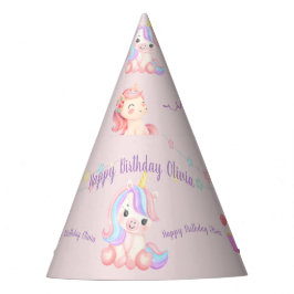 Aangepaste Unicorn Birthday Feesthoedjes