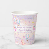 Aangepaste Unicorn Birthday Papieren Bekers (Achterkant)