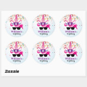 Aangepaste Unicorn Birthday Ronde Sticker (Vel)