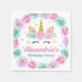 Aangepaste Unicorn Birthday Servet (Voorkant)