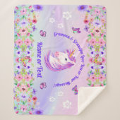 Aangepaste Unicorn Blankets, Rainboegkleuren Sherpa Deken (Voorkant)