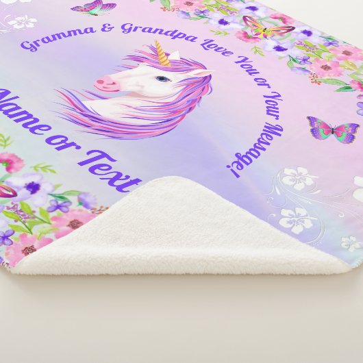 Aangepaste Unicorn Blankets, Rainboegkleuren Sherpa Deken (3/4)