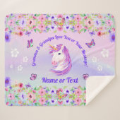 Aangepaste Unicorn Blankets, Rainboegkleuren Sherpa Deken (Voorkant (horizontaal))