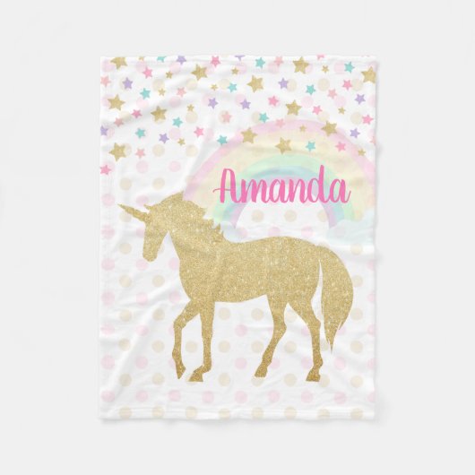 Aangepaste Unicorn Fleece Blanket (Voorkant)