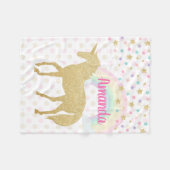 Aangepaste Unicorn Fleece Blanket Deken (Voorkant (Horizontaal))