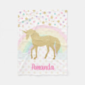 Aangepaste Unicorn Fleece Blanket Deken (Voorkant)