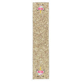 Aangepaste Unicorn Gold Glitter Table Runner Korte Tafelloper (Voorkant)