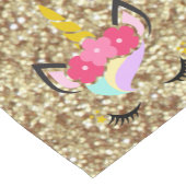 Aangepaste Unicorn Gold Glitter Table Runner Korte Tafelloper (Hoek)