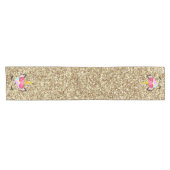 Aangepaste Unicorn Gold Glitter Table Runner Korte Tafelloper (Horizontaal)