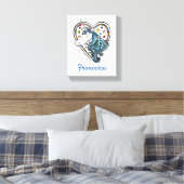 Aangepaste Unicorn Heart Stretched Canvas Afdrukke Afdruk (Insitu (Slaapkamer))