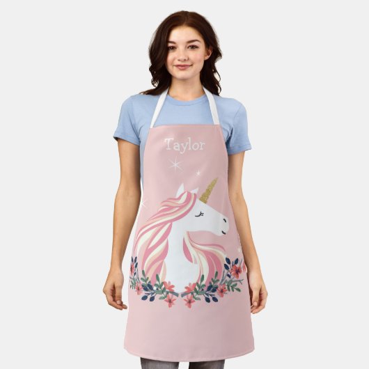 Aangepaste Unicorn Kinder Apron Schort (Gedragen)