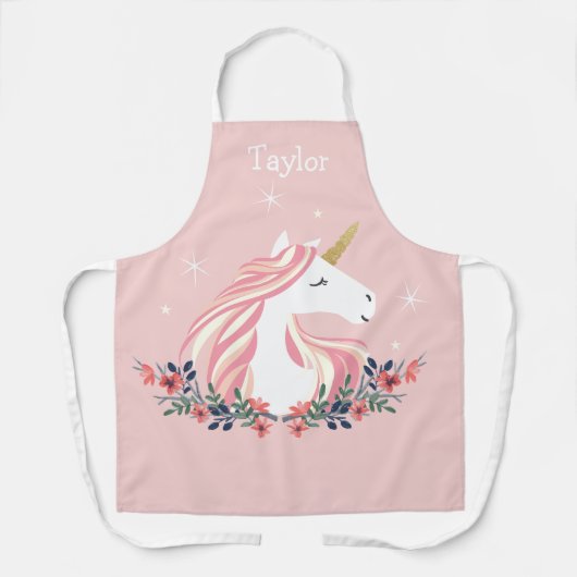Aangepaste Unicorn Kinder Apron Schort (Voorkant)