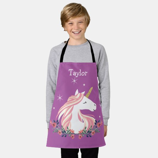 Aangepaste Unicorn Kinder Apron Schort (Gedragen)