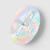 Aangepaste Unicorn Kinder wandklok (Hoek)