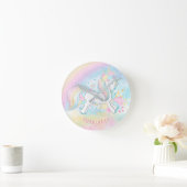 Aangepaste Unicorn Kinder wandklok (Huis)