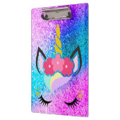 Aangepaste Unicorn Ombre Glitter Clip Board Klembord (Links)