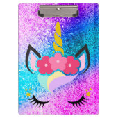 Aangepaste Unicorn Ombre Glitter Clip Board Klembord (Voorkant)