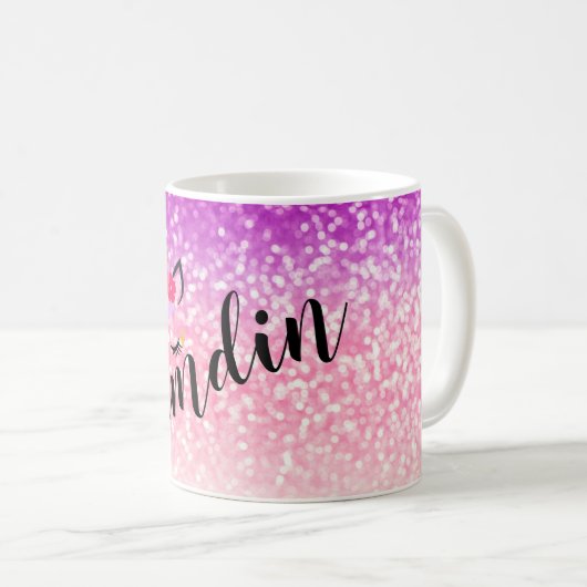 Aangepaste Unicorn Ombre Glitter Coffee-Mok Koffiemok (Voorkant rechts)