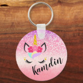Aangepaste Unicorn Ombre Sleutelhanger Zipper Pull (Voorkant)