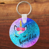 Aangepaste Unicorn Ombre Sleutelhanger Zipper Pull (Voorkant)