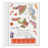 Aangepaste Unicorn Paper Doll-kerstkaart (Binnen (Rechts))