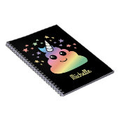 Aangepaste Unicorn Rainbow Poop Emoji Kawaii Notitieboek (Rechterzijde)