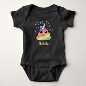 Aangepaste Unicorn Rainbow Poop Emoji Kawaii Romper (Voorkant)