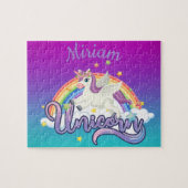 Aangepaste Unicorn regenboog Aangepaste Jigzaag Pu Legpuzzel (Horizontaal)