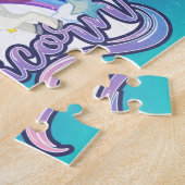 Aangepaste Unicorn regenboog Aangepaste Jigzaag Pu Legpuzzel (Zijkant)