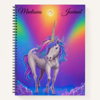 Aangepaste Unicorn-regenboog Notitieboek
