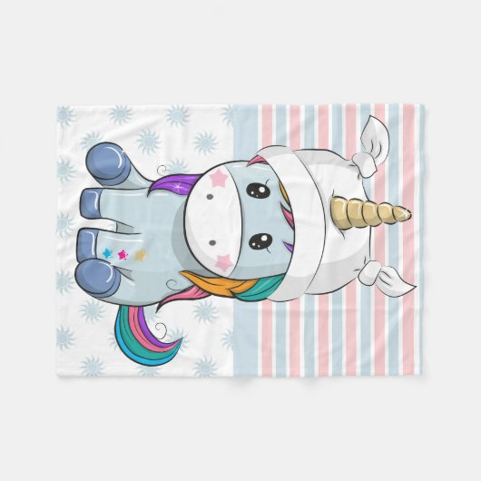 Aangepaste Unicorn Small Baby Boys Fleece Blanket Deken (Voorkant (Horizontaal))